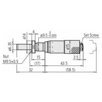 Cap micrometric, cu vârf din carbură, standard, 0-15 mm, 0,01 mm, sferic, cu piuliță de strângere/dispozitiv de blocare