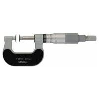 Külső mikrométer fogszélesség méréshez nem forgó orsóval 0-25 mm, teljes felület, D=14,3 mm