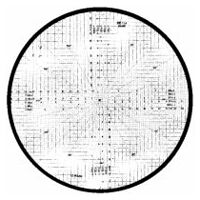 Mřížková/úhlová měřicí deska, Ø300 mm, standardní měřicí deska pro měřicí projektor