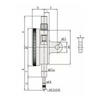 Číselníkový úchylkoměr, koncový kryt s očkem, verze ISO, drahé ložisko, nárazuvzdorné, 2 mm ocel, 0.001 mm ocel