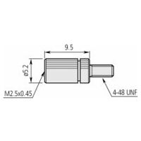 Mérőbetét-adapter mérőórákhoz M2,5x0,45-4-48 UNF méretig