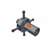 4-way stylus M2 ruby ball Ø1,0mm carbide stem Ø0,7mm, base stainless steel Ø3,0mm L 10,0mm, ML 2,5mm, ML1 6,0mm