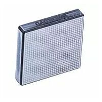 500HV0,5 Vickers hardheidsreferentiemateriaal met ISO 6507-3 en DAkkS kalibratiecertificaat, 30x30x6mm, staal, standaard conform raster bovenaan gelaserd