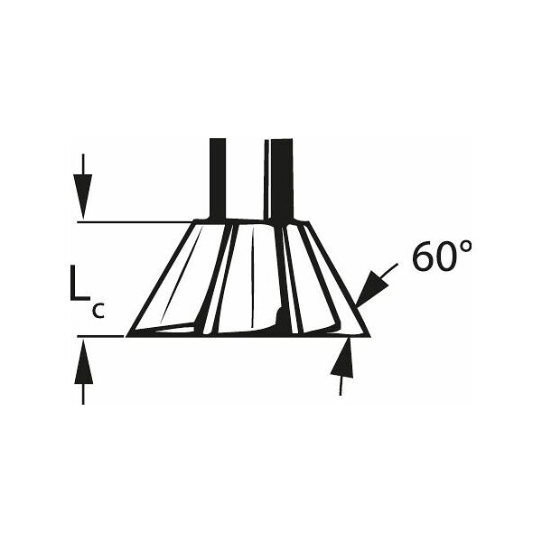 Fresa angular forma C 60° Sin revestimiento