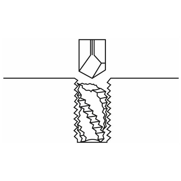 HM-snittap-udboring, cylindrisk skaft med sekskant  TiAlN