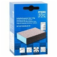 Pferd Set de burete de șlefuit rezistent la apă 69x98x26 mm A60, A100, A180 cu patru fețe pentru aplicare universală