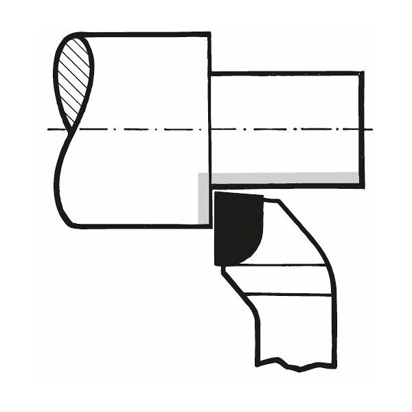 Cuchilla de tornear derecha similar a DIN 4980 (ISO 6) P20/K25