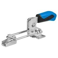 Horizontal clamping vise with blue handle