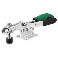 Abrazadera horizontal con empuñadura verde y cerradura de seguridad