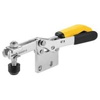 Horizontal clamp with yellow handle and safety lock
