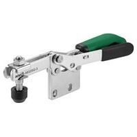 Abrazadera horizontal con empuñadura verde y cerradura de seguridad