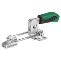 Horizontal toggle clamp with green handle
