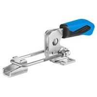 Horizontal clamping vise with blue handle