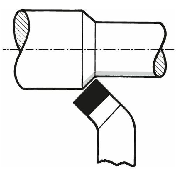 Utensile per tornitura destro, simile a DIN 4972 (ISO 2) P20/K25