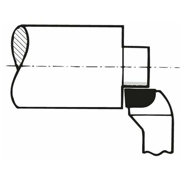 Utensile frontale per tornitura destro, simile a DIN 4977 (ISO 5) P20/K25