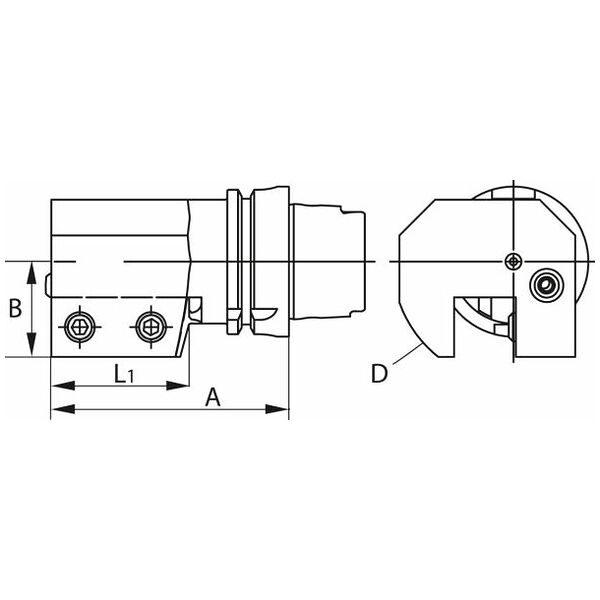 Werkzeughalter axial 1fach, links HSK-T 63