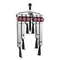 Univerzálny 2-ramenný sťahovák s úzkymi rýchloupínacími hákmi. Sťahovací hák v sade, rozpätie do 200 mm, upínacia hĺbka 300 mm