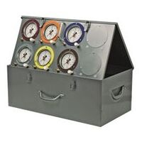 WILBÄR Pneumatic-Prüfkoffer mit 6 Manometern 0-16 bar, geeicht, mit 6 Meßschläuchen
