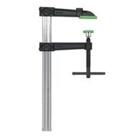 Serre-joint à vis en fonte malléable VIRIDIS avec poignée en acier, capacité de serrage max. 300 mm, 120 mm profondeur de serrage