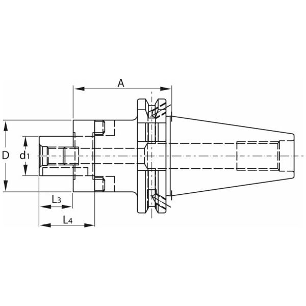Combination face mill arbor Form ADB SK 40 A = 200 16 mm GARANT