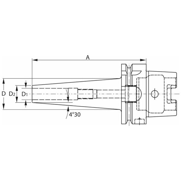 Shrink-fit chuck 4°30′ HSK-A 63 A = 120 6 mm GARANT