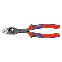 TwinGrip® front gripping pliers chemically blacked, with grips, overall length: 200mm