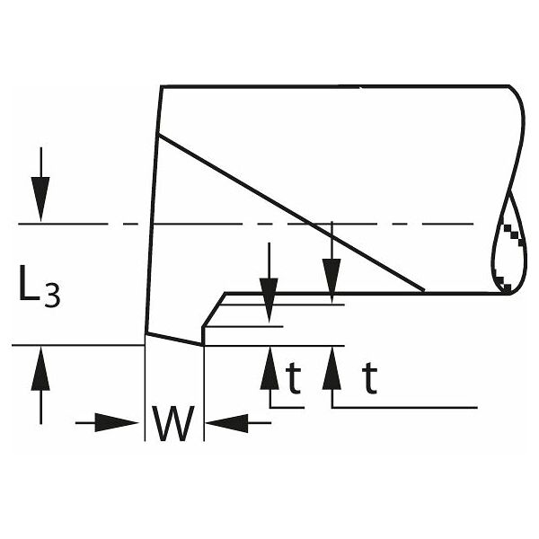 Boring insert, internal, right-hand L<SUB>1</SUB> = 30 5,2/1 mm GARANT