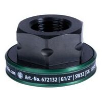 Žleb za napajanje s premerom 30 mm, širina ključa 19 mm, velikost navoja M15