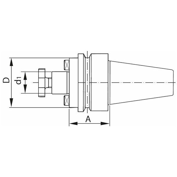 Messerkopfaufnahme mit Kühlkanalbohrung, Form ADB BT 40 kurz