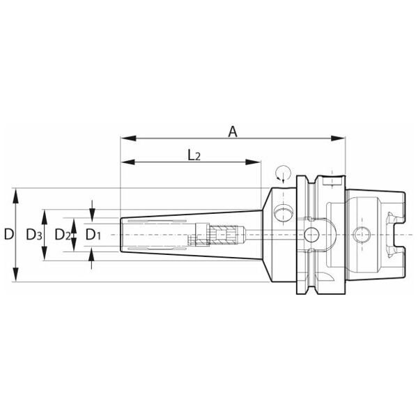 Mandrino idraulico sottile  HSK-A 63 A = 120