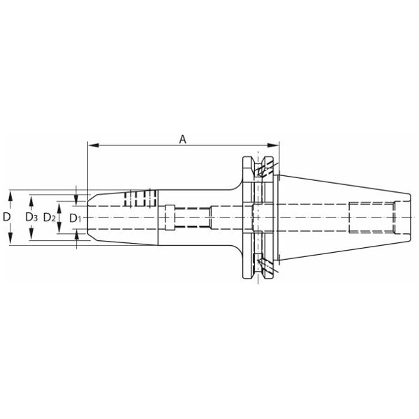 Combi side lock arbor, slim Form ADB SK 40 A = 100 6 mm GARANT