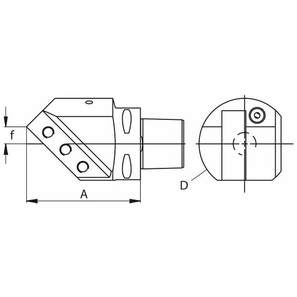 Verktygshållare diagonal 45°, höger PSC-63 25 mm