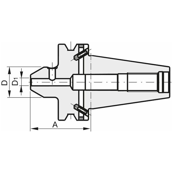 Side lock arbor Form ADB BT 40 A = 100 6 mm