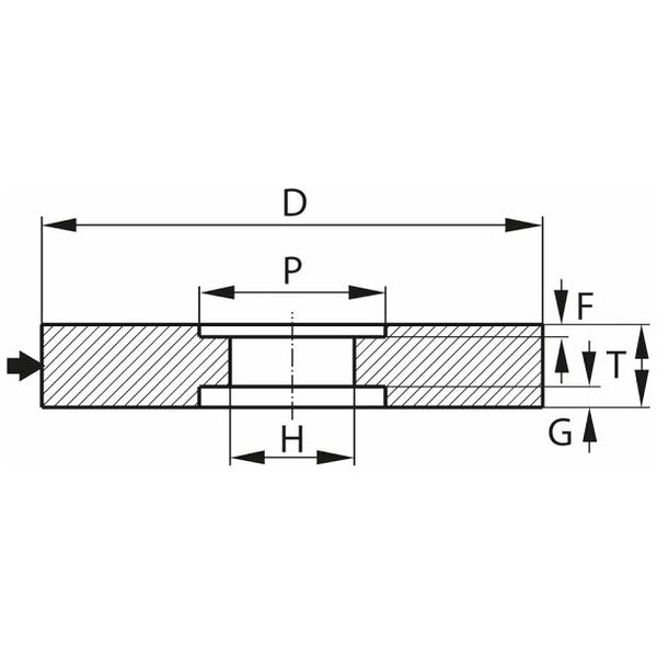 Meule de précision pour rectification plane D×T×H (mm)