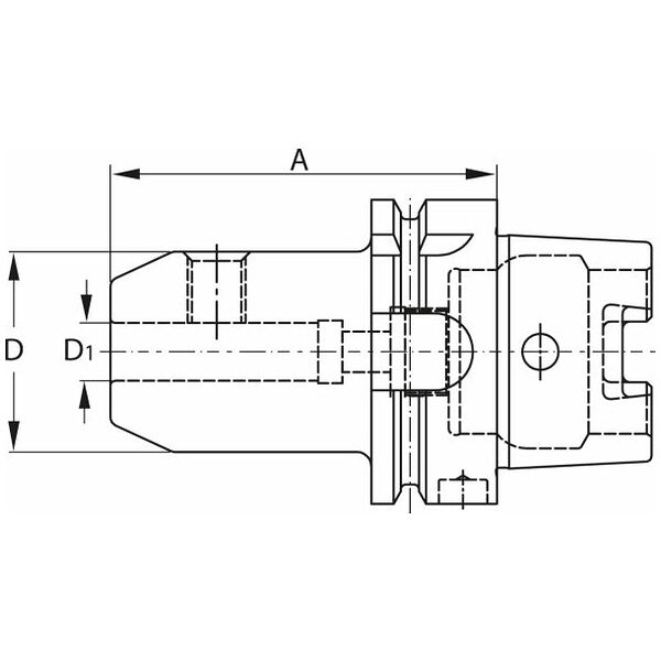 Cono de sujeción plano con orificio para conducto de refrigeración HSK-A 63 A = 120