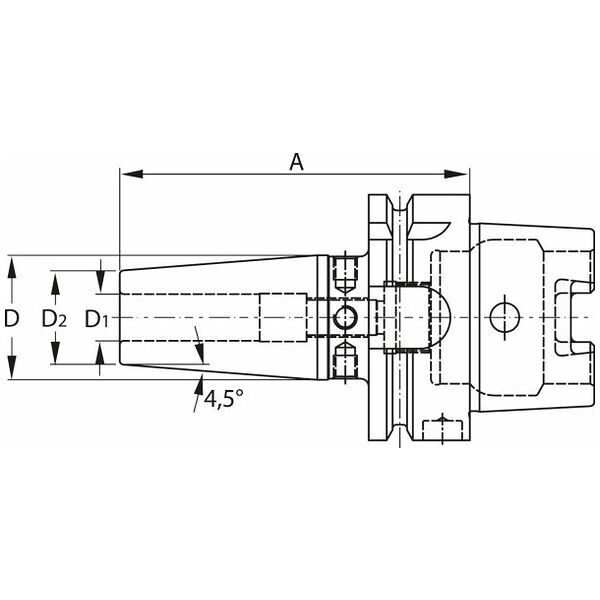 Shrink-fit chuck with cooling channel bore HSK-A 63 short