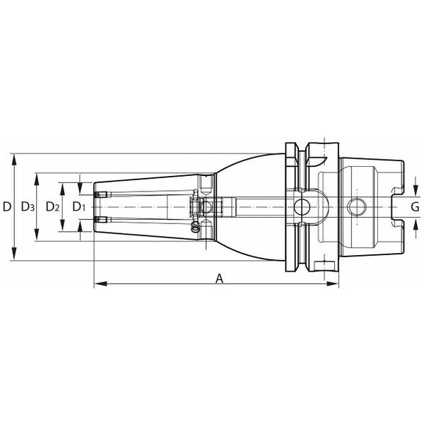 Shrink-fit chuck with cooling channel bores and strengthened walls HSK-A 63 A = 120