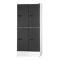 Garment locker with cylinder lock, Number of compartments: 4 Garment locker with cylinder lock, Number of compartments: 4