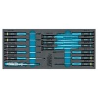 Slot profile, Cross recess profile PH, Inside TORX® profileElectronic screwdriver set 15-pieces ∙ PH 00 – PH 1 ∙ T5 – T15