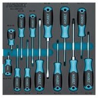 Pozidriv profile PZ, Cross recess profile PH, Slot profileScrewdriver set 13-pieces ∙ 0.4 x 2.5 – 1.2 x 8 ∙ PH1 – PH3 ∙ PZ1 – PZ2