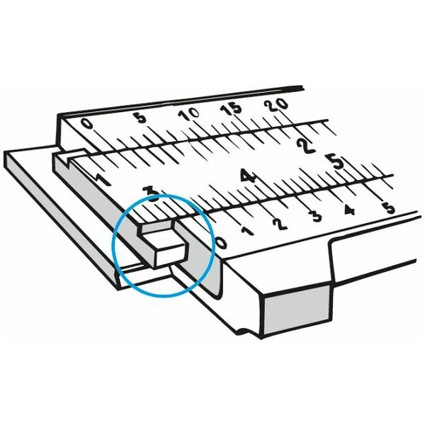 Workshop vernier calipers with parallax-free reading and fine adjustment