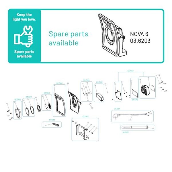 LED floodlight, 230 V, Power consumption: 43W