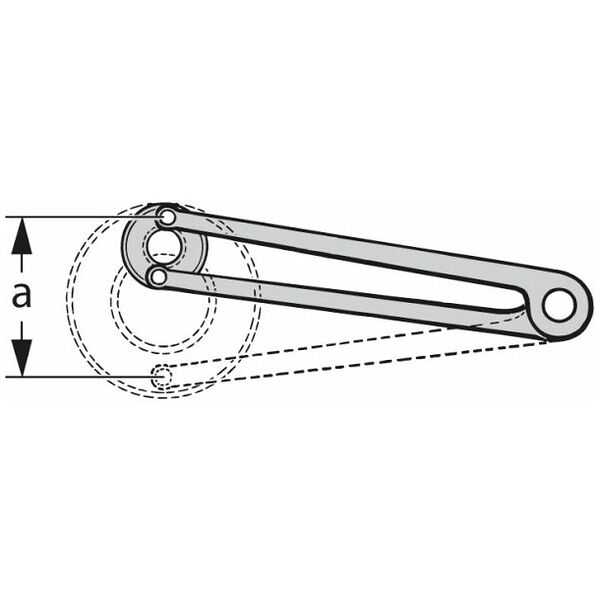 Adjustable caliper pin wrench flat 12 mm