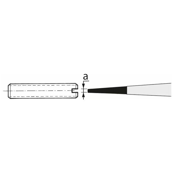 Terminal-blade screwdriver for slot-head, with plastic handle