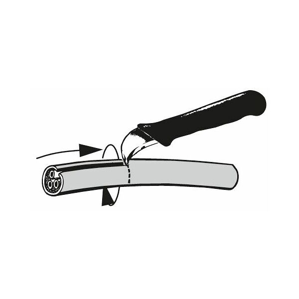 Nož za skidanje izolacije kabela VDE-izoliran, s kliznom nazuvicom