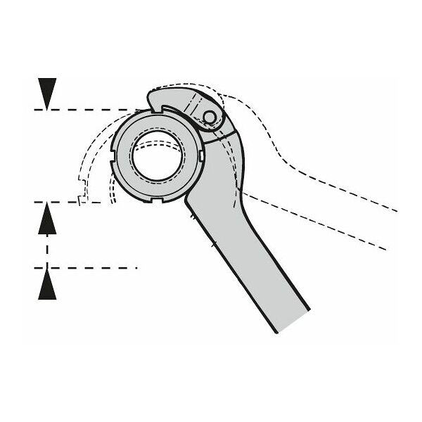Edelstahl Gelenk-Hakenschlüssel mit Nase 60-90 mm