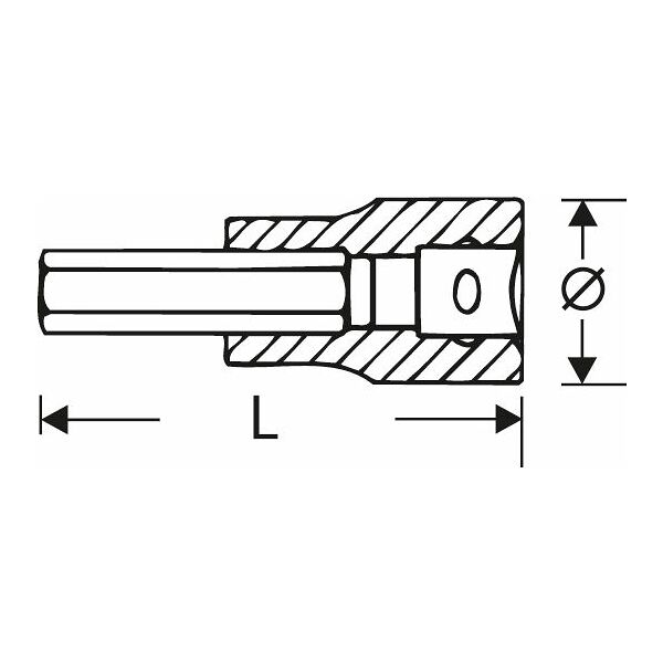 6-kant-Schraubendreher-Einsatz 3/8 Zoll  3 mm