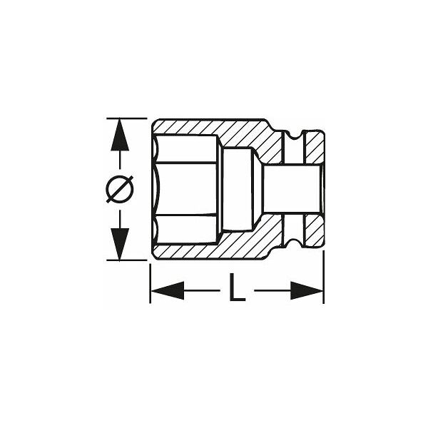 IMPACT-Steckschlüsseleinsatz 6-kant, 1/4 Zoll mit Magnet