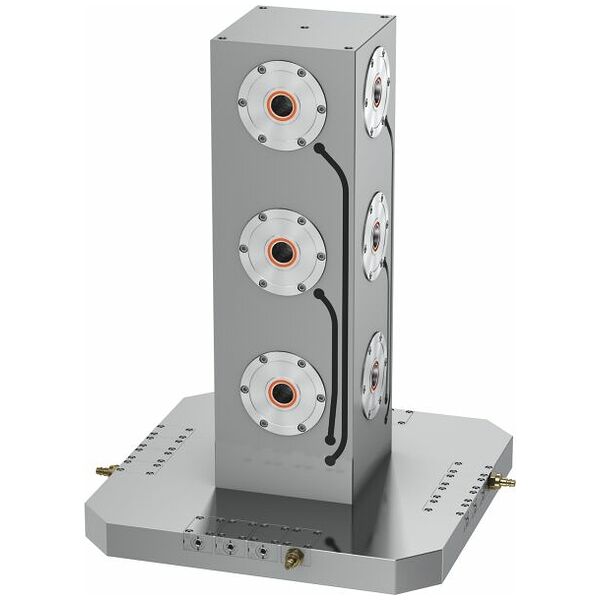Plaque de base 6 emplacements ou tours de serrage pour machines horizontales ZeroClamp  10397