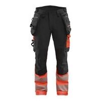 High Vis Hose 4-Wege-Stretch Schwarz/High Vis Rot C94